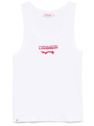 Charles Jeffrey Loverboy logo-embroidered tank top - White
