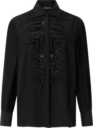 Roberto Cavalli Camicia con paillettes - Nero