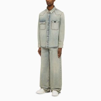 Valentino Garavani Lichtblauwe Denim Overhemd