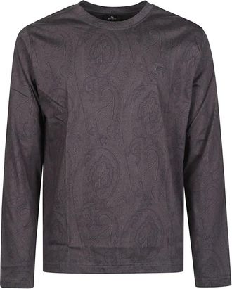 Etro Roma Lange Mouw T-shirt - Heren - Longsleeves - Blauw - XL - Tops