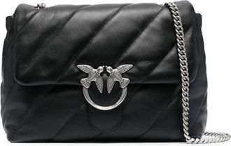 Pinko Big Love Bag Puff Maxi Quilt - Dames - Schoudertassen - Zwart - ONE Size - Leer - Tassen