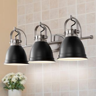 Jonathan Y Designs Phineas 25.5 3-Light Farmhouse Bohemian Iron LED Vanity