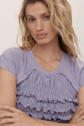 Maeve Smocked Sleeveless Ruffle Top