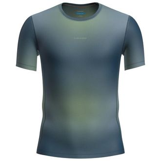Icebreaker Merino 75 Cool-Lite Feather S/S Crewe AOP Funktionsshirt f&uuml;r Herren | blau