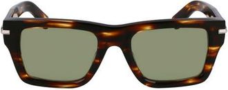 Ferragamo Prisma 53mm Modified Rectangular Sunglasses in Striped Brown at Nordstrom