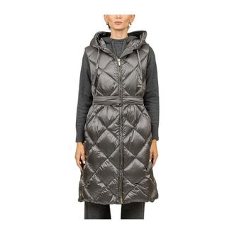 Max Mara Jassen, Dames, Grijs, S, Padded Midi Gilet