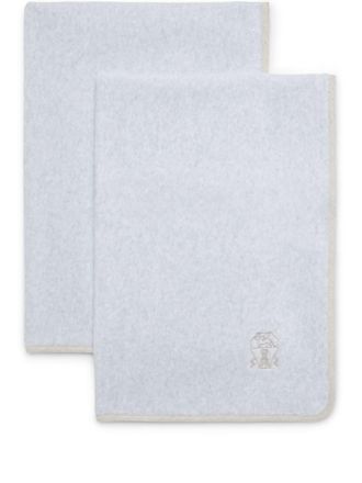 Brunello Cucinelli Handdoek met geborduurd logo - Grijs