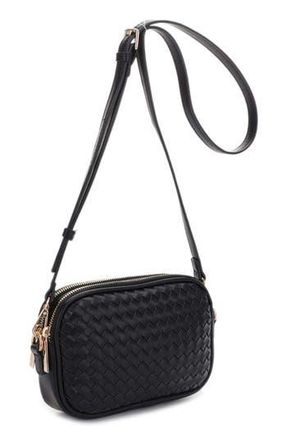 Mali + Lili Ava Diamond Weave Double Compartment Crossbody Bag in Black at Nordstrom Rack