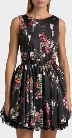 Cinq &agrave; Sept Iris Bouquet Caelia Dress In Black Multi