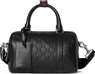 Gucci GG Emblem kleine shopper - Zwart