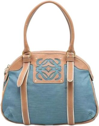 Loewe Pre-owned Handbags, female, Blue, Size: ONE SIZE Pre-owned Fabric Handbag