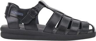 Mephisto Stijlvolle herensandaal - Heren - Sandalen - Zwart - 40 EU - Leer - Schoenen