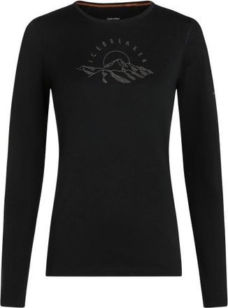 Icebreaker Merino 200 Oasis L/S Crewe Sunrise Summit Merinounterw&auml;sche f&uuml;r Damen | schwarz