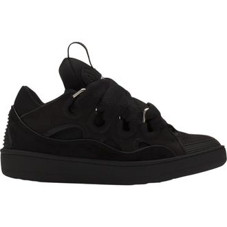 Lanvin Curb Leather Sneakers in Black-Black at Nordstrom, Size 42