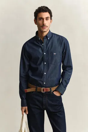 GANT Men Regular Fit Indigo Shirt (XXXL) DARK INDIGO