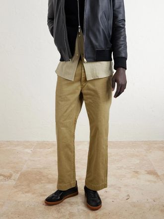 Officine Creative Militia 001 Suede-Trimmed Full-Grain Deerskin Sneakers