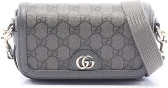 Gucci Black Gray Pvc Leather Handbag Shoulder Bag (Pre-Owned)