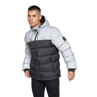 Crosshatch Heren Rothman Reflective Puffer Jacket (Zwart)