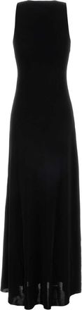 Saint Laurent Womens Longue Dress Black Viscose