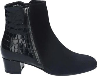 Durea 9828 Elegante Laarsjes - Dames - Laarzen met Hak - Zwart - 41 EU - Leer - Schoenen