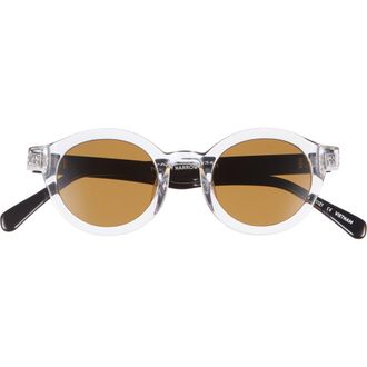 Eyebobs TV Party 41mm Polarized Round Sunglasses in Crystal Clear/Black /Brown at Nordstrom