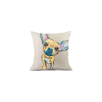 OEM Funda De Almohada/coj&iacute;n De Lino Con Estampado De Chihuahua Para Decoraci&oacute;n Del Hogar, 45 X 45 Cm (18 X 18 Pulgadas)