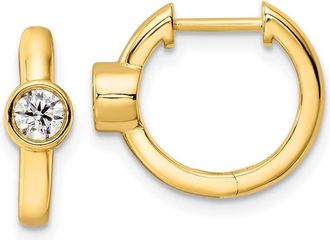 Diamond2Deal 14k Gold 1/3 ct Lab Grown Diamond Hinged Hoop Earrings VS Clarity, D-E Color