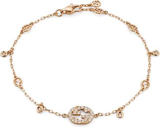 Gucci 18kt Roze Gouden en Diamanten Armband - Dames - Armbanden - Geel - ONE Size - Accessoires