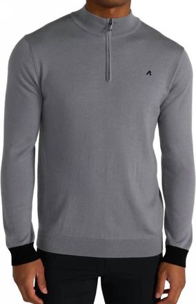 Redvanly Rowe Merino Quarter Zip Tee In Shadow