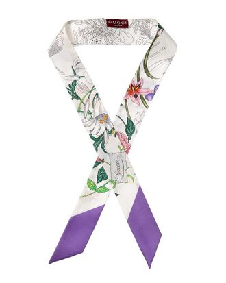 Gucci Printed Silk Twill Ribbon Scarf