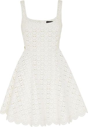 Philipp Plein Texas San Gallo Leren Jurk - Dames - Korte kleedjes - Wit - L - Leer - Kleedjes