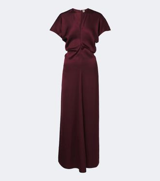 Toteme Draped cr&ecirc;pe satin maxi dress