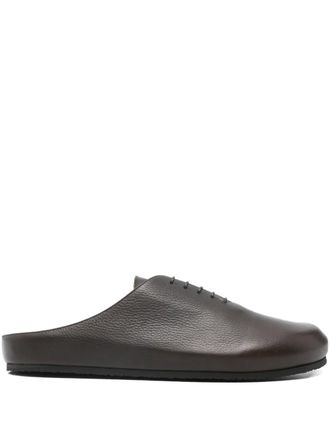 Jacquemus lace-up mules - men - Rubber/Leather/Leather - 40 - Brown