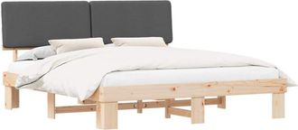 vidaXL Estructura De Cama Con Cabecera Tapizada Gris Oscuro Vidaxl