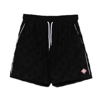 Casablanca Casual Shorts, male, Black, Size: XL Towelling Monogram Short
