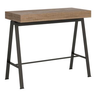 Itamoby Consolle Allungabile 90x40/196 Cm Banco Small Quercia Natura Telaio Antracite