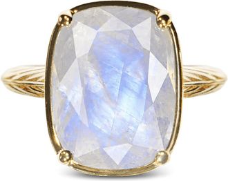 Sterling Forever Sterling Silver Elongated Cushion Moonstone Cocktail Ring