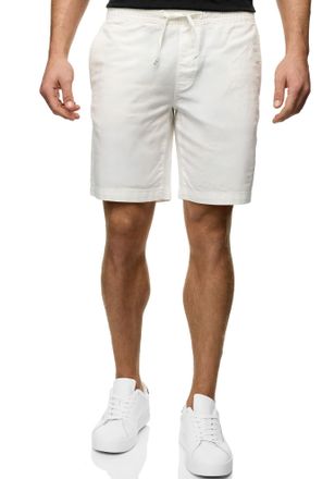 Indicode Shorts INDICODE INWamo, Herren, Gr. XXL, N-Gr, weiss (sanftes wei&szlig;), Web, Obermaterial: 55% Baumwolle, 45% Leinen, unifarben, slim fit knielang, Hosen