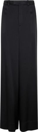 Saint Laurent Loose Fit Noir Broek - Dames - Wijde Broeken - Zwart - M - Broeken