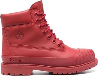 Timberland x Bee Line Gum-Toe boots - women - Calf Leather/Fabric/Rubber - 7.5 - Red