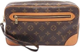 Louis Vuitton Pre-owned Clutches, male, Brown, Size: ONE SIZE Pre-owned Canvas clutches