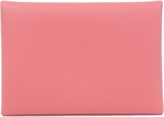 Herm&egrave;s Pink Rose Azalee Leather Coin Purse/Coin Case (Pre-Owned)