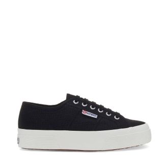 Superga Womens 2740 Platform Sneaker In Black Avorio