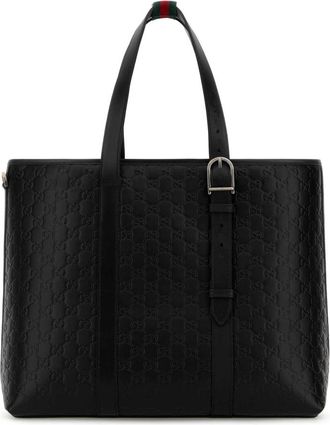 Gucci Black GG Emblem Large Tote