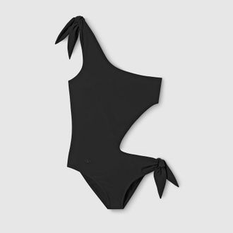 Gucci Stretch Jersey Swimsuit With Embroidery, Black, Ready-to-wear