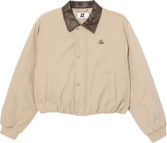 Izzue logo puffered jacket - Neutrals