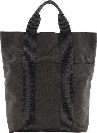 Herm&egrave;s Her Line Gray Canvas Handbag Tote Bag (Pre-Owned)