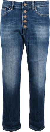 Dondup Koons Gioiello Cropped Jeans - Dames - Cropped Jeans - Blauw - W28 - Katoen - Jeans