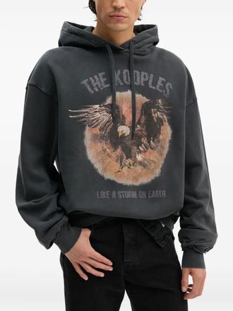 The Kooples eagle-graphic hoodie - men - Cotton - L - Grey