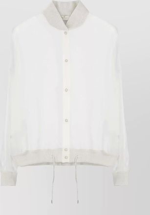 PANICALE silk long-sleeve crewneck blouse